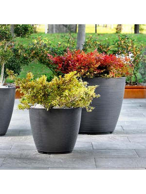 Urban Ring 57 Plastik Saksı Gri