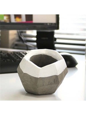 Elmas Beton Saksı 03 Gri