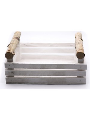 Dikdörtgen Ikili Ahşap Beyaz Kasa