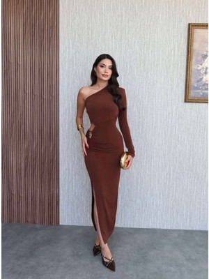 Bel Aksesuar Tek Kol Elbise