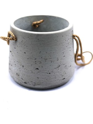 Patt M Gri Askılı Fiberstone Saksı Krem