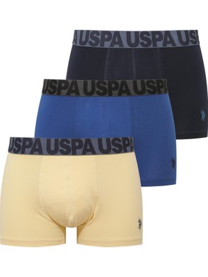 Erkek Lacivert - Saks - Sarı 3 lü Boxer
