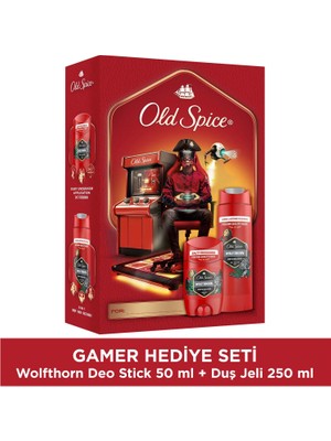 Old Spice Gamer Hediye Seti: Wolfthorn deodorant Stick 50 Ml +  duş jeli 250ML