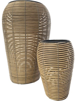 Mica Decorations Cesena Hasır Saksı İkili Set