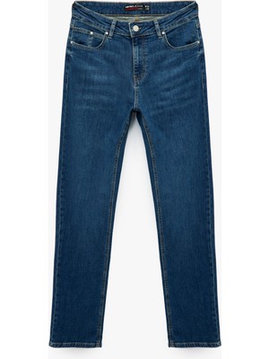 Cepli Straight Fit Düz Paça Jean Pantolon - Mark Straight Jeans