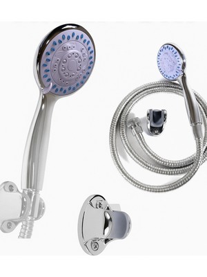 Metalik El Duşu Seti, Şık ve Dayanıklı Duş Başlığı, Kolay Kullanım ve Temizlik Sağlar