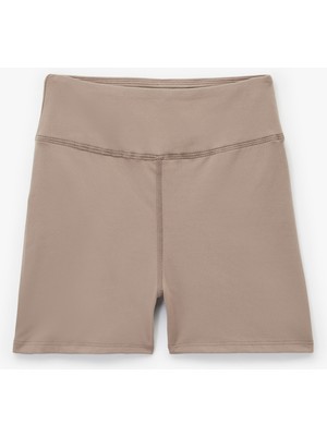 Dikiş Detaylı Yüksek Bel Biker Spor Tayt