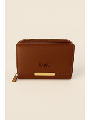 Küçük Çıtçıtlı Fermuarlı Hakke Baskılı Cüzdan