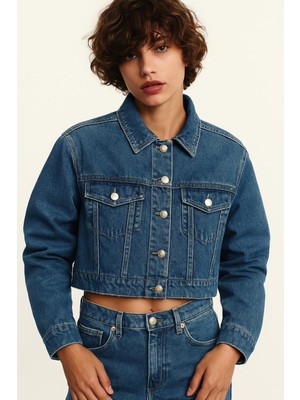 Cropped Denim Ceket