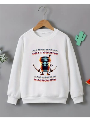 Erkek Çocukları Için Cappuccino Assasino Baskılı Uzun Kollu T-Shirt