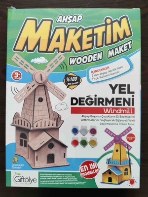 Giftatölye Ahşap Maketim Yel Değirmeni