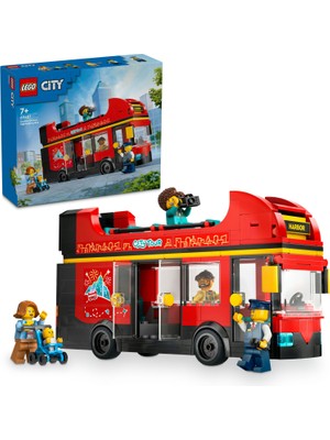 LEGO® City Kırmızı İki Katlı Gezi Otobüsü 60407 - 7 Yaş & Üzeri Çocuklar için Yaratıcı Oyuncak Yapım Seti (384 Parça)