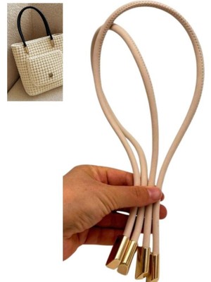 Angel Çanta Aksesuar 60 cm Krem Renk Trend Model Çift Çanta Sapı