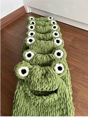 Yosun İşletme Çocuk Kurbağa Kulaklı Yeşil Puffy Bere Şapka Kayak Snowboard Kar Maske Balaklava