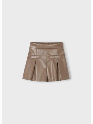 Mayoral Pileli Kız Şort - Kahverengi