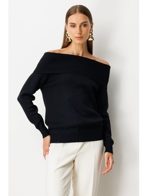 On Madonna Yaka Triko Kazak Siyah 65380