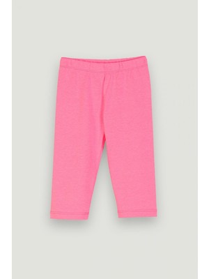 Kız Kapri Tayt - Pembe Neon