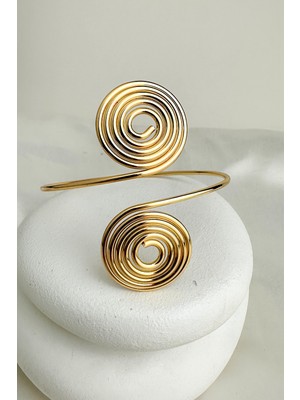 Altın Rengi Metal Spiral Kol Aksesuarı (9cm)