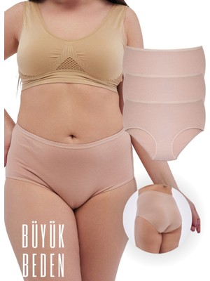 Alya Underwear 3'lü Kadın Battal Külot - 8xl Yüksek Bel Pamuk - Elastan Rahat Tasarım