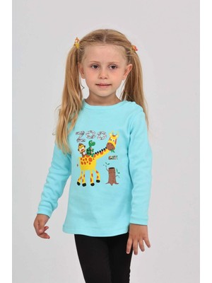 Toontoy Kız Çocuk Zürafa Baskılı Sweatshirt