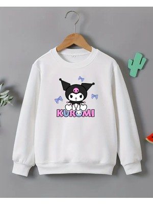 Kız Çocukları Için Kuromi Baskılı Uzun Kollu T-Shirt