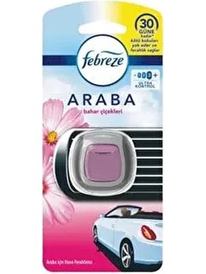 Febreze Hava Ferahlatıcı 2 ml Araba Kokusu Bahar Çiçekleri 30 Gün Süren Ferahlatma