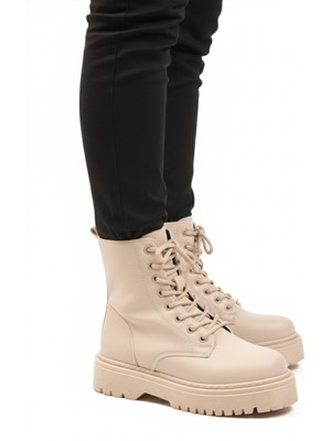 Bej Bağcıklı Fermuarlı Polarlı Kadın Bot Terra 5000 Z