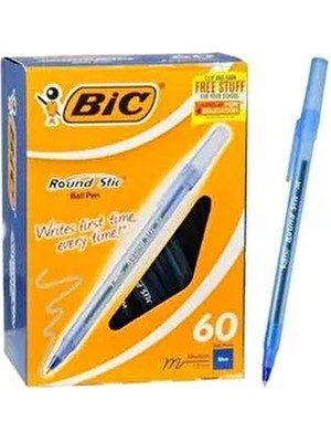 Bic Mavi Renkli Round Stic Tükenmez Kalem 60 Lı Avantajlı Kutu