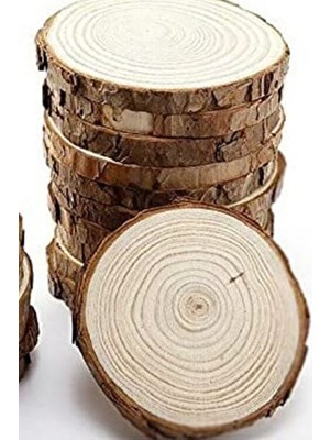 10 Adet Yuvarlak Ahşap 5 - 8cm Halka Ham Ahşap Yonga Dıy El Yapımı Dekorasyon Malzemesi Ahşap