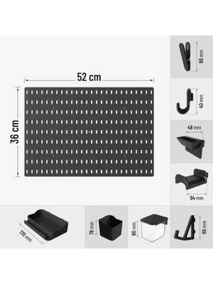 Çok Amaçlı Pano Organizatör Set 3 (52X36CM) Dübelli