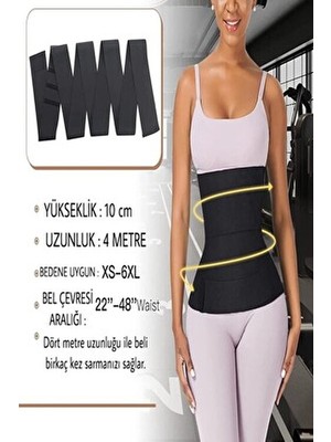 Tummy Wrap Waist Trainer Bel Inceltici Zayıflatıcı Bele Dolamalı Kum Saati 4m Sarmal Bel Korsesii