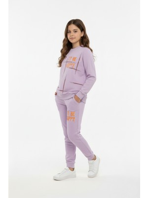 Mnk Baby & Kids Kız Çocuk Eşofman To Be Happy Motif Lastikli Paça Pamuk Polyester MNK0624
