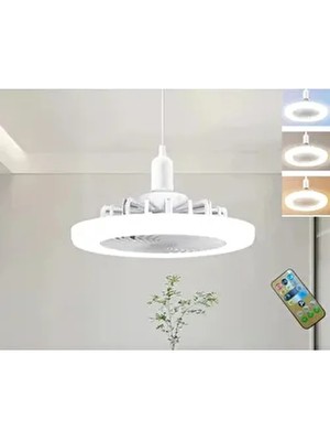 CT-1153 Poyraz Fanlı LED 42 Watt Ampul Lamba Beyaz Işık Vantilatör Aydınlatma E27 3 Renk Dim Ed
