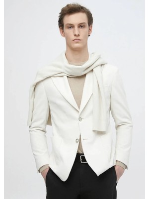 Ekru Fitilli Shirt Shoulder Slim Fit %100 Pamuk Ceket