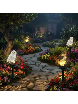Baykuş Tasarımlı Solar Kazıklı Bahçe Aydınlatma