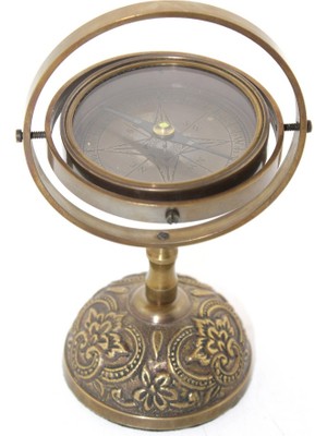 Pirinç Masa Üstü Pusula Model 3