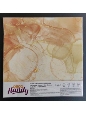 Decohandy 30X30 cm Pvc Duvar Karosu 4'lü Paket - Sarı