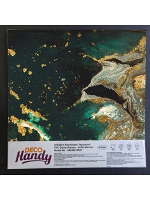 Decohandy Pvc Yapışkanlı Yer Karosu 30X30CM 4'lü Paket - Green Edition 0,36M2