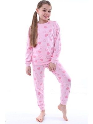 Kalpli Kız Çocuk Pijama Takımı - Pembe