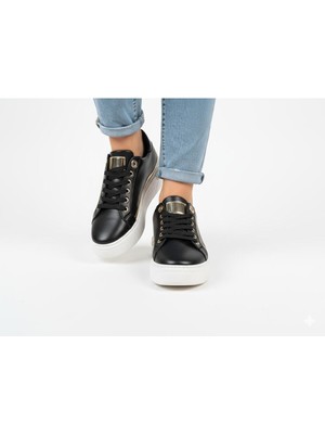Kadın Spor Ayakkabı Gold Detaylı Kalın Taban Sneaker