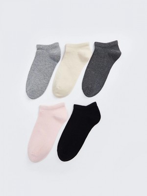 Lcw Dream Gri Kadın Düz Patik Çorap 5'li