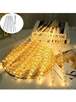 Akan Meteor Yağmur LED 50 cm 8 Tüp Iç ve Dış Mekan Aydınlatma Dekor Süsleme Işık