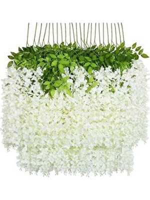 Yapay Sarkan Akasya Çiçeği 100 cm Beyaz 12 Li Paket