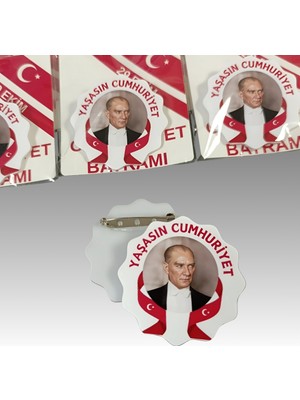 29 Ekim Cumhuriyet Bayramı Iğneli Akrilik Yaka Rozeti 8'li