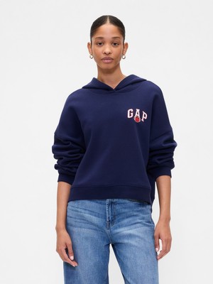 Gap Kadın Lacivert Oversized Gap Grafik Sweatshirt
