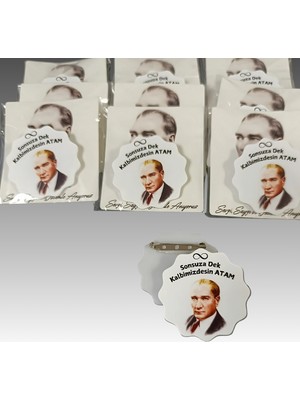 10 Kasım Atatürk'ü Anma Günü Iğneli Akrilik Yaka Rozeti 12'li