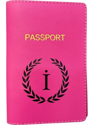 Harf Tasarımlı Deri Pasaport Kılıfı I