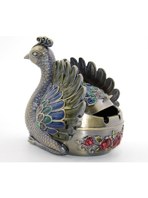 Metal Tavuskuşu Figürü Küllük