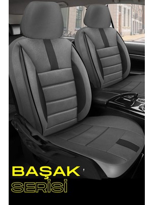 Peugeot 2008 2013–2024 Füme Başak Serisi Tay Tüyü Koltuk Kılıfı Seti (Ön–arka, Başlıklı, Yan Airbag Uyumlu)