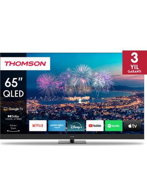THOMSON 65QG6C14 65" 164 Ekran Uydu Alıcılı 4K Ultra HD Google Smart QLED Plus TV